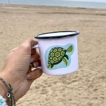 mug acier emaille tortue tasse tortue fait en france