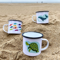tasse bord de mer timbale métal bord de mer mug vintage tasse de voyage fait en france