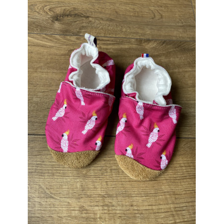chaussons en tissu semelles cuir souple personnalisés