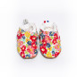 Chaussons souples semelle en cuir Fleur Rouge