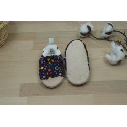 chausson barefoot bio antidérapant crèche cuir souple fait en france